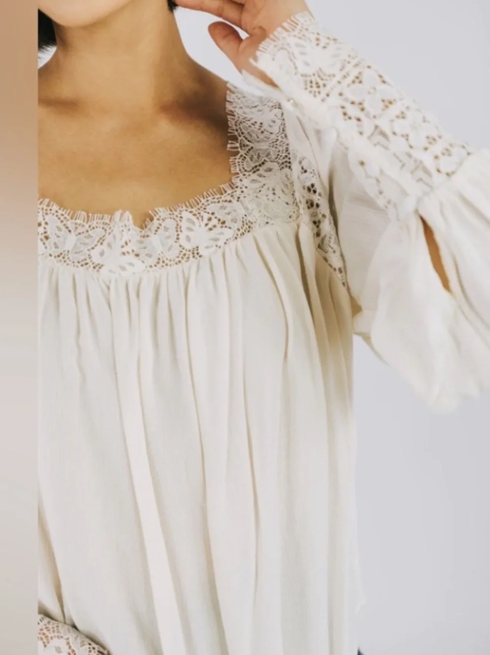Free people Ivory Bohemian Top